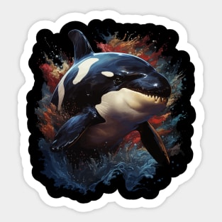 Patriotic Orca Sticker